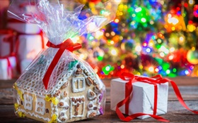 메리 크리스마스, 장식, 선물, 화려한 조명