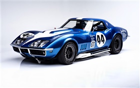 1968 시보레 코르벳 L88 전환 파란색 자동차 경주