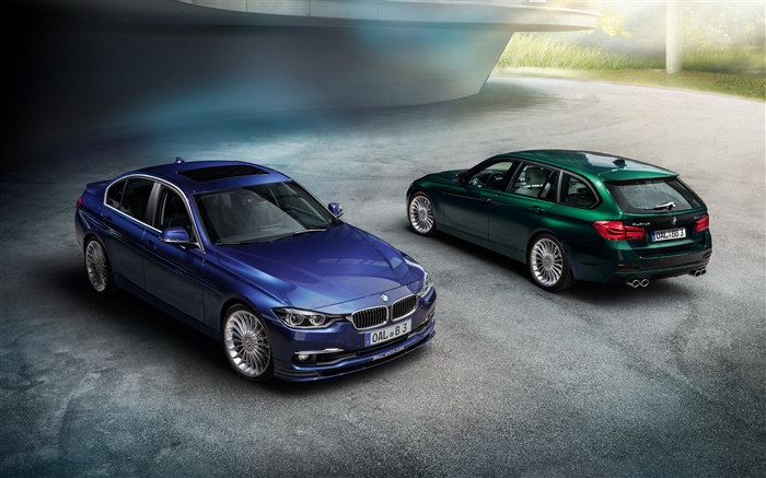 파란색과 녹색 2,013 알피나 BMW 3 시리즈 F30의 F31 자동차, 배경 화면 그림