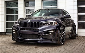 BMW의 X6의 F16 검은 색 SUV 자동차