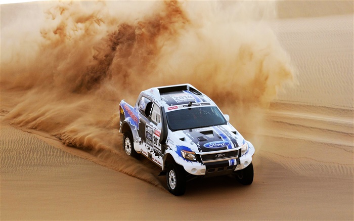 포드 SUV 자동차, 다카르 랠리, 모래, 먼지 배경 화면 그림