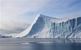 바다, 빙하 얼음, 차가운, 구름 HD 배경 화면