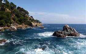 스페인, 바다, 해안, 바위, 자연 풍경