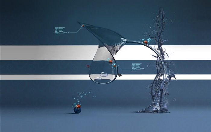 추상 나무, 무당 벌레, 창조적 인 디자인 배경 화면 그림