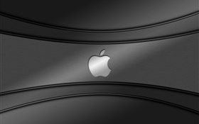 Apple 로고, 회색 배경 HD 배경 화면