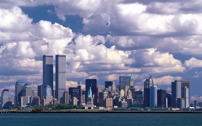 911 전에, 트윈 타워, 맨하탄, 미국 배경 화면 그림