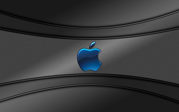 블루 애플 로고, 회색 배경 배경 화면 그림