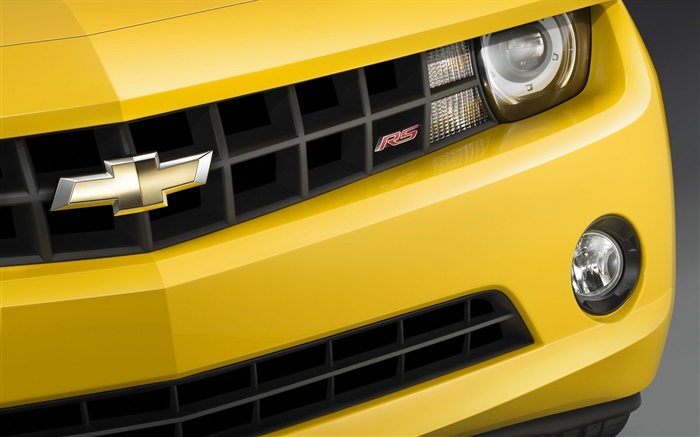 시보레 RS 노란색 자동차 전면보기 배경 화면 그림
