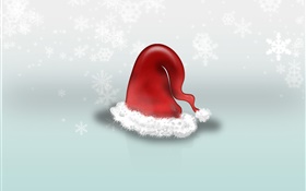 크리스마스 모자, 눈송이, 예술 사진 HD 배경 화면