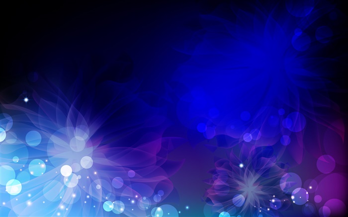 파란색과 보라색 서클, 꽃, 추상적 인 사진 배경 화면 그림