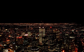 도시의 야경, 별처럼 조명 HD 배경 화면