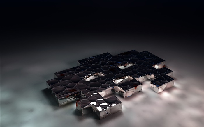 큐브 하우스, 3D 이미지 배경 화면 그림