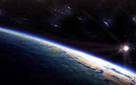새벽, 별, 우주, 행성 HD 배경 화면