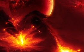 불 같은 행성, 분화 불꽃 HD 배경 화면