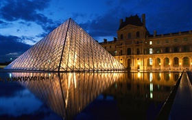 유리 피라미드, 프랑스, 루브르 박물관 HD 배경 화면