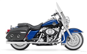 할리 데이비슨 오토바이, 파란색과 검정색 HD 배경 화면