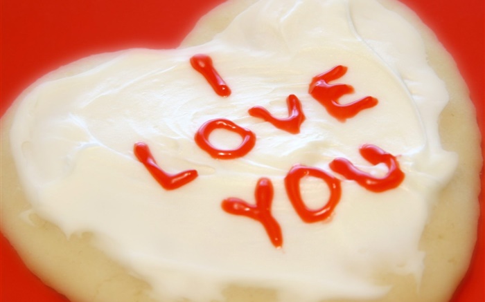 내가 당신을 사랑, 크림 케이크 배경 화면 그림