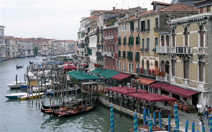이탈리아, 베니스, 보트, 강, 주택 배경 화면 그림