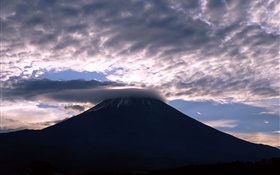 일본, 후지산, 구름, 황혼 HD 배경 화면