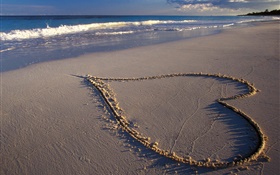 마음 사랑, 해변, 바다 HD 배경 화면