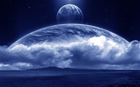 마법의 세계, 꿈 나라, 지구, 구름, 행성 HD 배경 화면