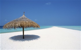 몰디브, 해변, 바다, 천막 HD 배경 화면