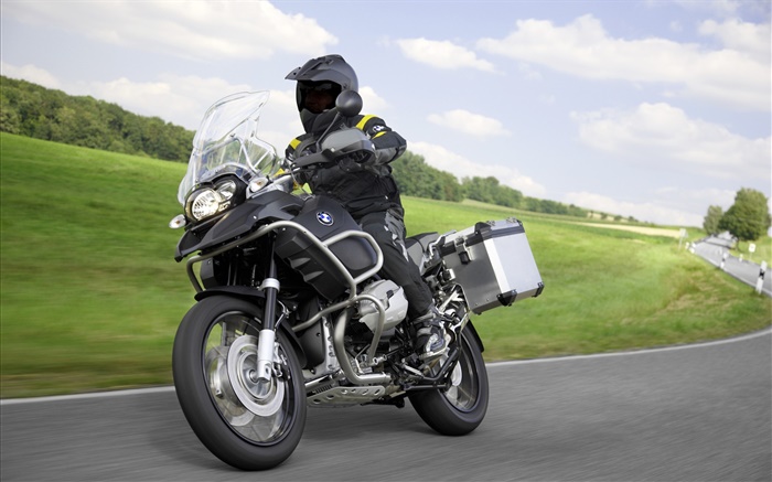 BMW R1200 GS 검은 오토바이를 타고 배경 화면 그림