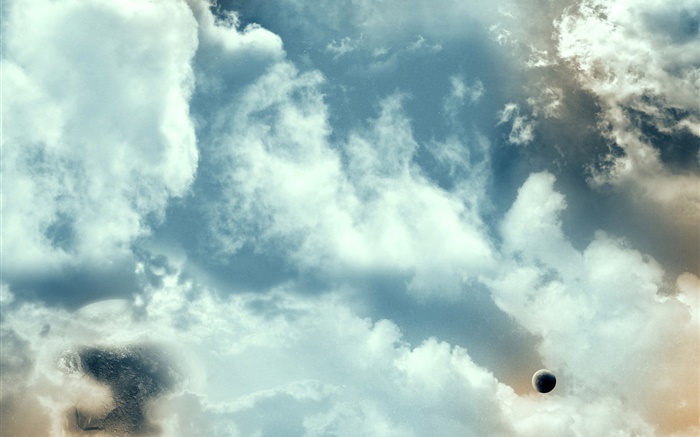 하늘, 구름, 행성 배경 화면 그림