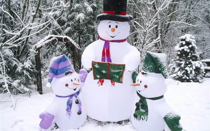 눈사람, 눈, 겨울, 크리스마스 배경 화면 그림