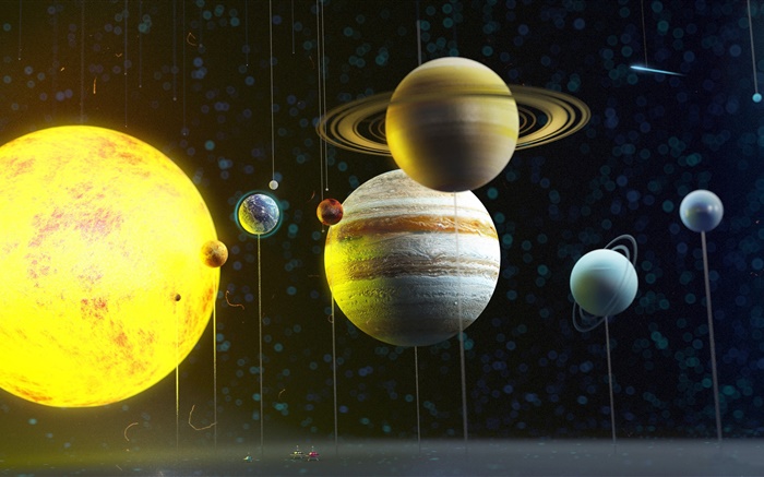 태양계 행성, 공간, 모델 배경 화면 그림
