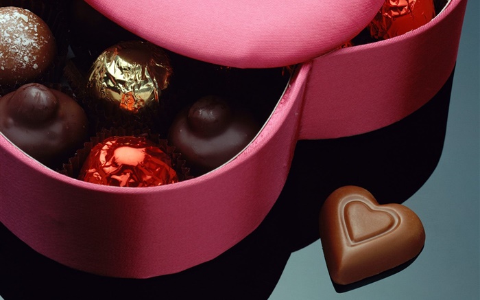 달콤한 초콜릿, 발렌타인 데이, 로맨틱 한 선물 배경 화면 그림