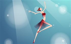 벡터 소녀 아름다운 댄스 HD 배경 화면