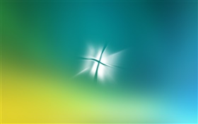Windows 로고, 눈부심, 녹색과 파란색 배경