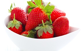 신선한 딸기, 딸기, 그릇, 과일 HD 배경 화면