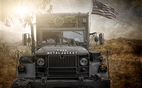 풀 메탈 자켓, 미국 군대 트럭 HD 배경 화면