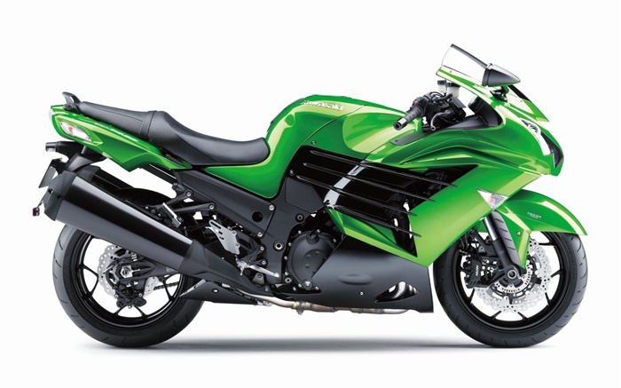 가와사키 ZZR 1400 녹색 오토바이 배경 화면 그림