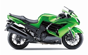 가와사키 ZZR 1400 녹색 오토바이 HD 배경 화면
