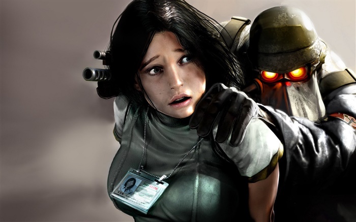 Killzone, 소녀와 군인 배경 화면 그림