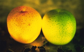 라이트 과일, 녹색, 오렌지 사과