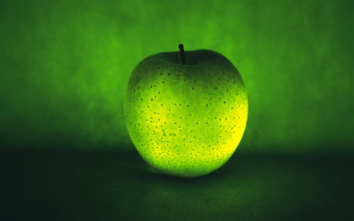 라이트 과일, 녹색 사과 배경 화면 그림