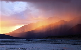 산, 일출, 새벽, 안개, 구름 HD 배경 화면