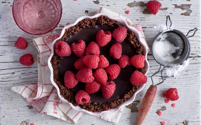빨간 딸기, 케이크, 음식 배경 화면 그림