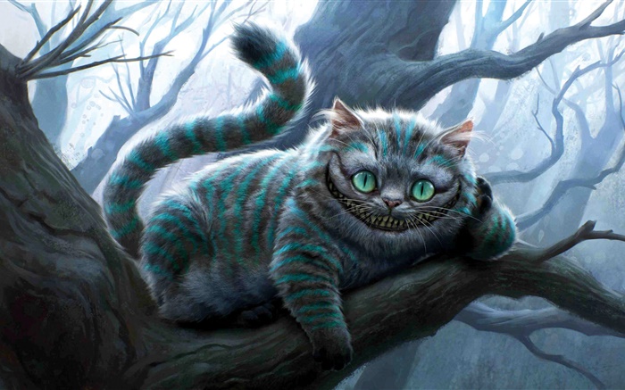 이상한 나라의 앨리스 체셔 고양이 배경 화면 그림