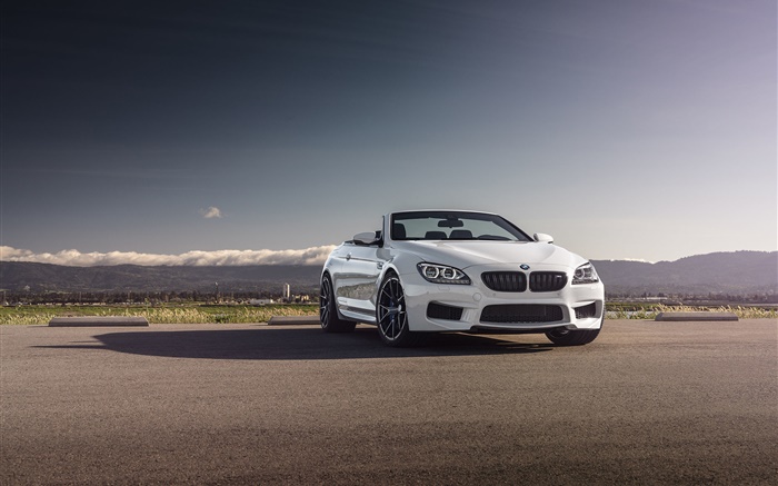 BMW M6 컨버터블 흰색 차 배경 화면 그림