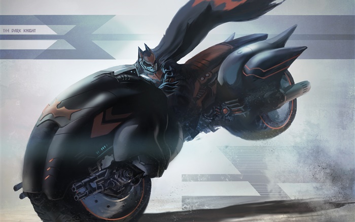 배트맨 타고 오토바이, 속도, 아트 드로잉 배경 화면 그림