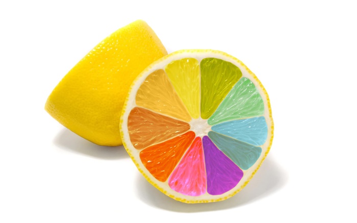 레몬 다채로운 색상 배경 화면 그림