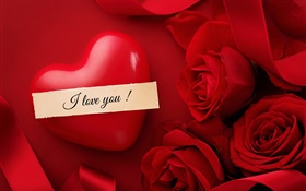 발렌타인 데이, 당신이, 심장, 붉은 장미 꽃 사랑