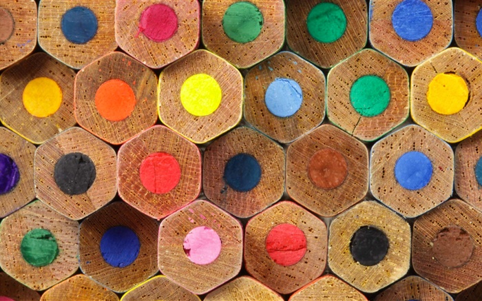 다채로운 연필, 무지개 색 배경 화면 그림
