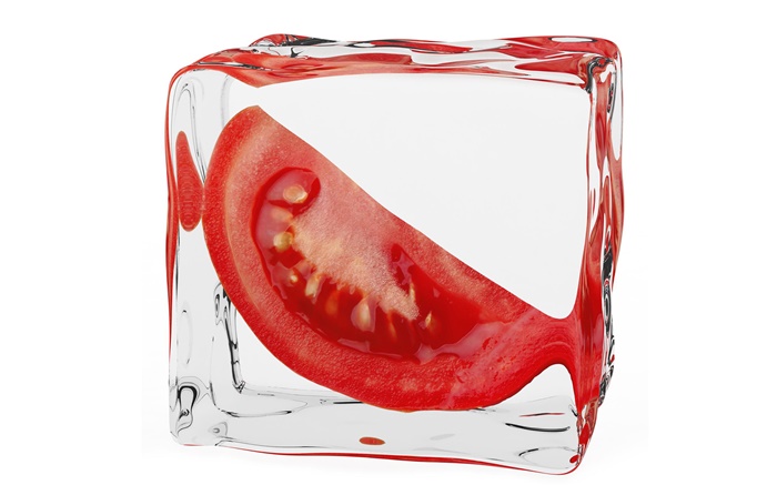 토마토, 아이스 큐브 배경 화면 그림