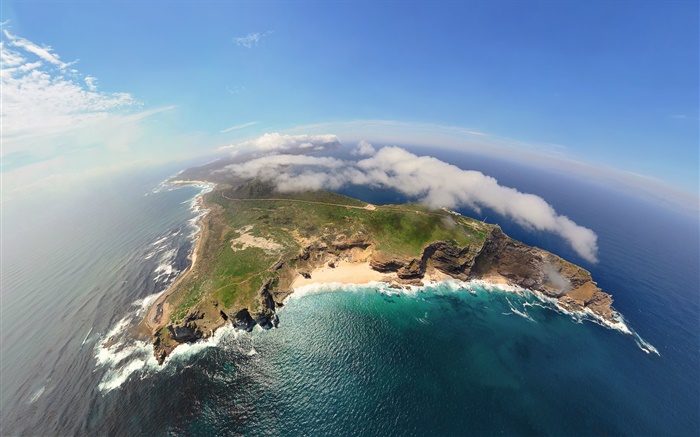 아프리카, 케이프 타운, 대서양, 인도, 평면도, 구름 배경 화면 그림